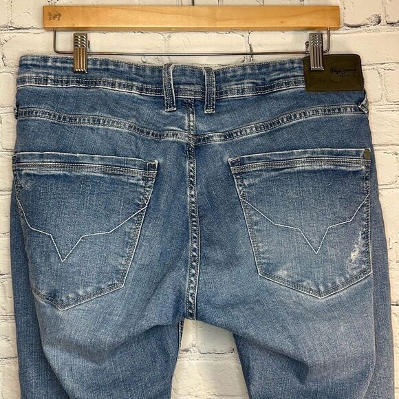 PEPE Jeans London Mens Wiser Wash Spencer Vapor Jeans Denim size 32/33 - Picture 7 of 13